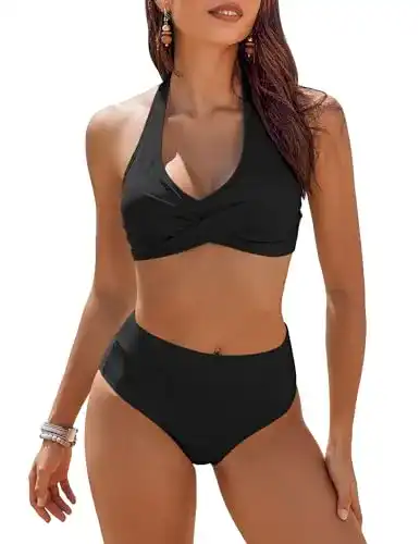 Badeanzug Damen Ai’mage Bikini Set Triangel Badeanzug Schwarz