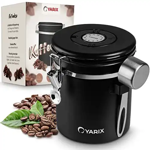 Luftdichte Kaffeedose von YArix mit 1,5 Litern Volumen