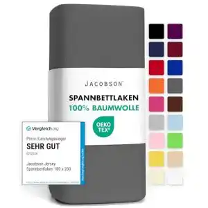 Jacobson Jersey Spannbettlaken aus Baumwolle in verschiedenen Größen