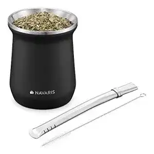 Mate Becher Set aus Edelstahl mit 300ml für Yerba Mate Tee