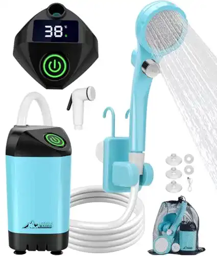 Tragbare Campingdusche Wadeo mit Akku und Pumpe für Outdoor-Nutzung
