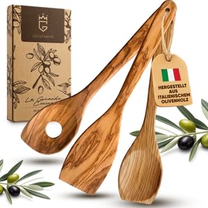 Pfannenwender aus Holz – Goldenberg Premium Kochlöffel Set