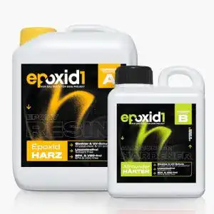 Epoxidharz Epoxid1 mit Härter 3,15 kg Set für Gießanwendungen