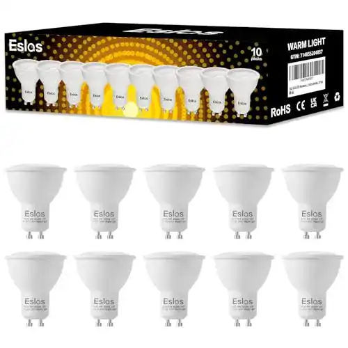 Gu10 LED Lampe Warmweiß 3000K, 6W, 600Lm, 10er Pack, nicht dimmbar