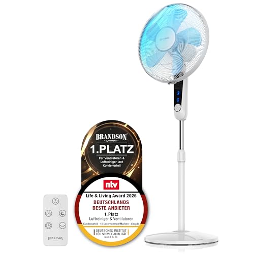 Standventilator Brandson Silent mit Fernbedienung und Display