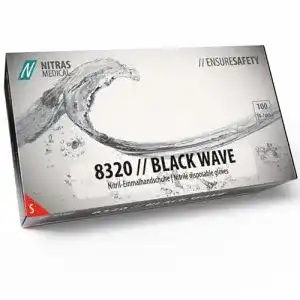 Einmalhandschuhe schwarz NITRAS 8320 BLACK WAVE unsteril