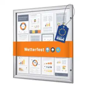 Schaukasten net-xpress für 12x A4 Plakate wetterfest aus Aluminium