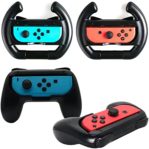 Nintendo Switch Lenkrad mit 2 Grips und 2 Lenkrädern für Joy-Con Controller