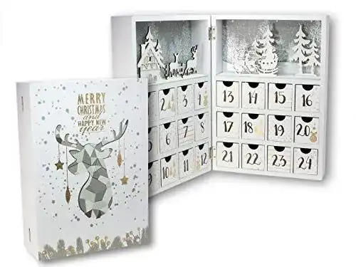 Adventskalender aus Holz von Spetebo mit 24 Boxen zum Befüllen
