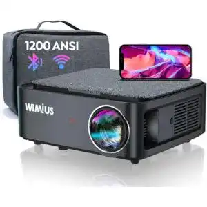 WiMiUS Beamer Full HD 1080P mit 1200 ANSI Lumen für Tageslichtprojektion