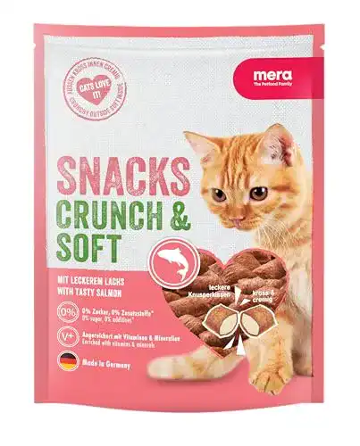 Mera Crunch & Soft Katzenleckerlies mit Lachs, 200g