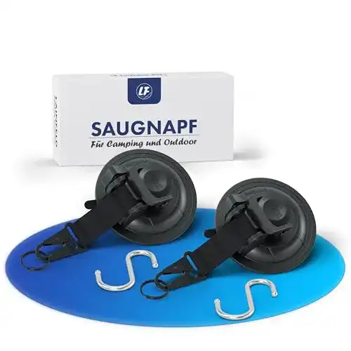 Saughaken Lainfeld Saugnapf Haken im 2er Set mit Karabinerverschluss