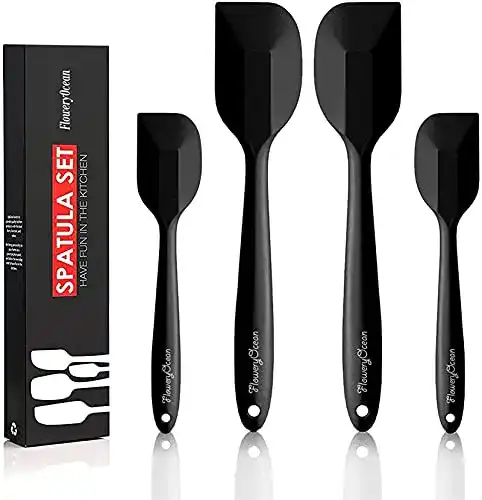 Silikon Spatel Set FloweryOcean 4-teilig, hitzebeständig, BPA-frei