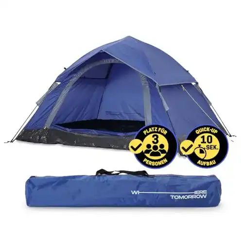 Lumaland Wurfzelt für 2-3 Personen – leichtes Pop Up Zelt für Camping