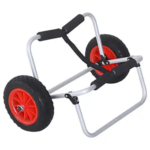 Kanuwagen HOMCOM klappbar für Kajaks und Surfbretter mit Gurt