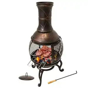 Aztekenofen Nativ Terrassenofen mit Grill und Gusseisen