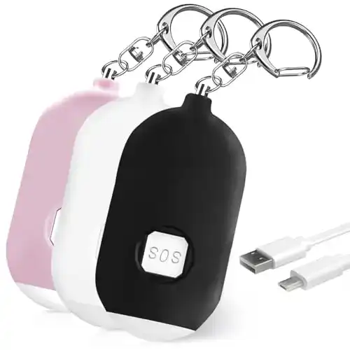 Taschenalarm für Frauen im 3er Set mit 130dB Lautstärke