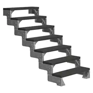 Bautreppe Dolle Außentreppe Gardentop mit 7 Stufen für Geschosshöhen von 126 bis 154 cm