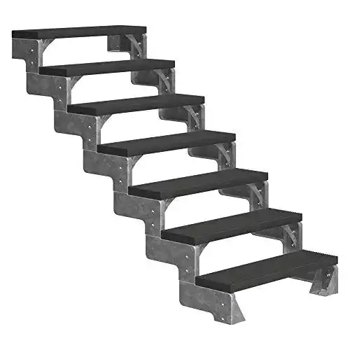 Bautreppe Dolle Außentreppe Gardentop mit 7 Stufen für Geschosshöhen von 126 bis 154 cm