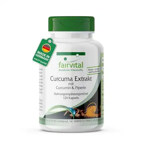 Kurkuma Kapseln von Fairvital 500mg Curcuma Extrakt