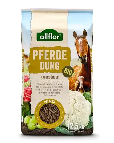 Pferdedung Allflor gekörnt 12,5 kg Beutel für biologischen Dünger