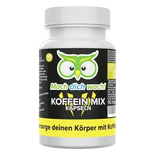 Koffeintabletten Koffein Mix Kapseln 200mg – Hochdosiert und Vegan