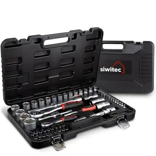 Steckschlüsselsatz 1/2 Zoll siwitec 65-teilig Ratschenschlüssel Set
