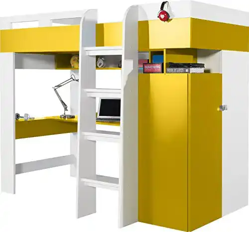 Hochbett mit Schreibtisch von FurnitureByJDM – Multifunktionsmöbel