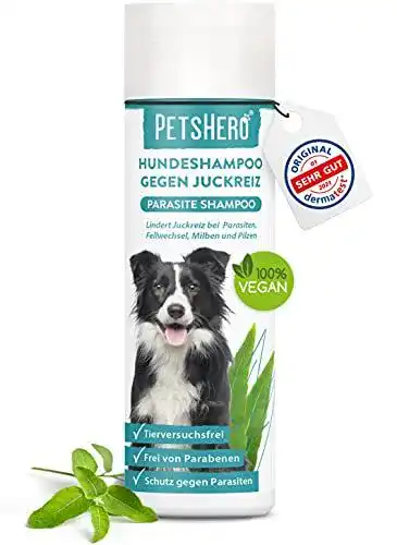 Flohshampoo für Hunde von PetsHero gegen Milben und Flöhe