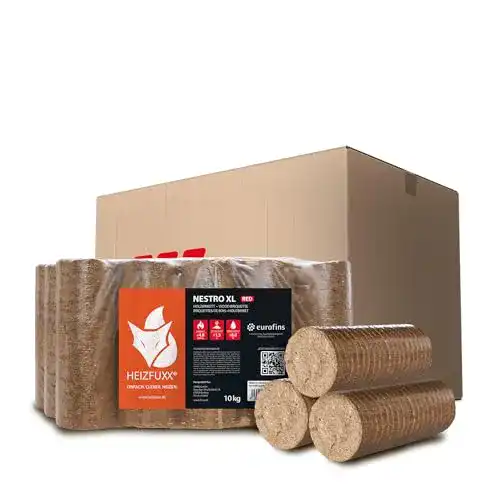 Holzbriketts HEIZFUXX Hartholz Nielsen XL für Kamin und Ofen