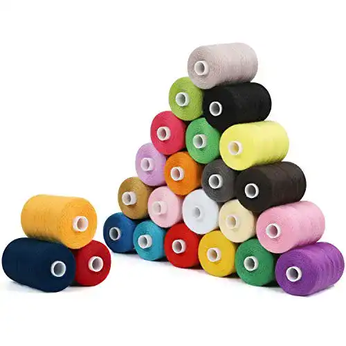 Maschinenstickgarn Set von Curtzy Polyester Nähgarn in 24 Farben