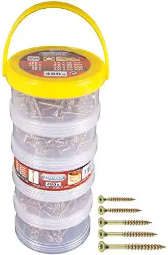 Spanplattenschrauben Sortiment Connex 480-teilig in Stapelbox