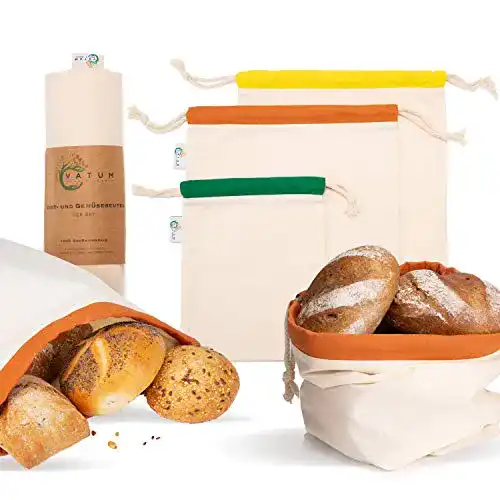 Brotbeutel Kitchen Helpis 3er Set aus Bio-Baumwolle (GOTS)