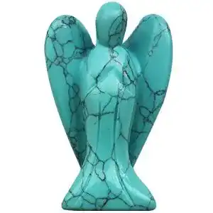 Energiesteine Lovionus89 Grünes Howlite-Türkis Engel Statue