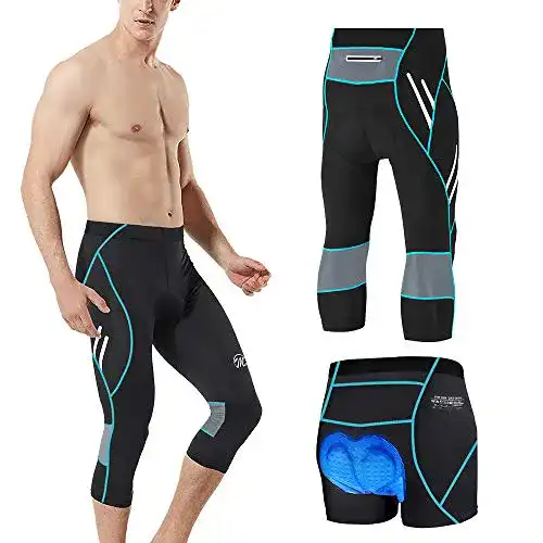 Herren 3/4 Radhosen MEETWEE – Fahrradhose für Herren mit Sitzpolster
