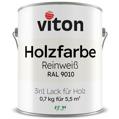 Viton Wetterschutzfarbe in Weiß für Holzoberflächen im Außenbereich