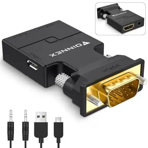 VGA auf HDMI Adapter Foinnex mit Audio und 1080p Unterstützung