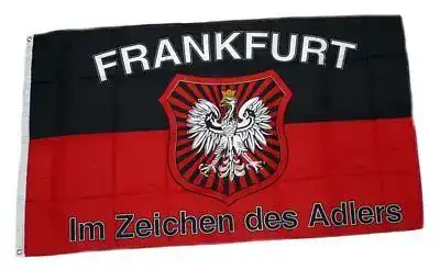 Eintracht Frankfurt Fahne 90 x 150 cm mit Wappen von Fahnenmax