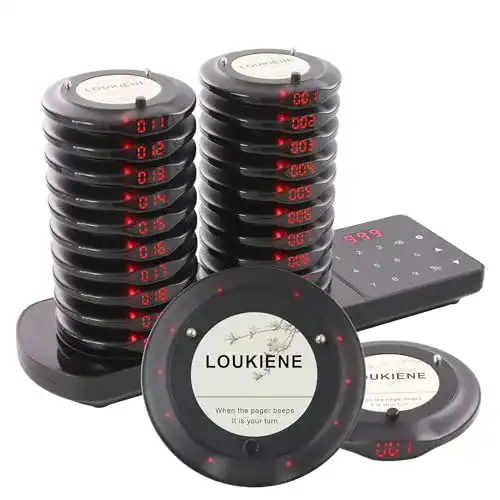 Restaurant-Pager Loukiene System mit 20 kabellosen Untersetzer