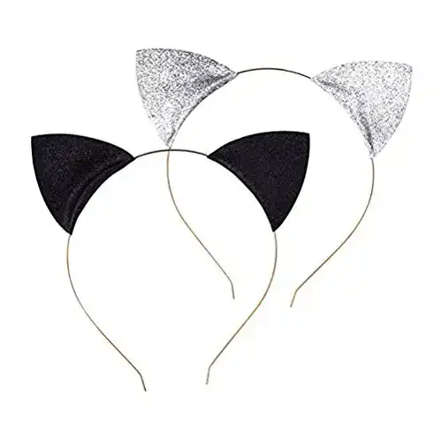Katzenohren FRCOLOR 2er Set Glitzer Stirnbänder für Cosplay und Alltag