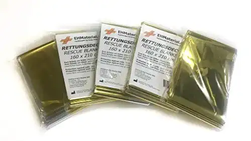 Rettungsdecke EHMaterial Goldfolie 160 x 210 cm im 10er Set