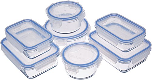 Lebensmittelbehälter aus Glas von Amazon Basics – 14-teiliges Set