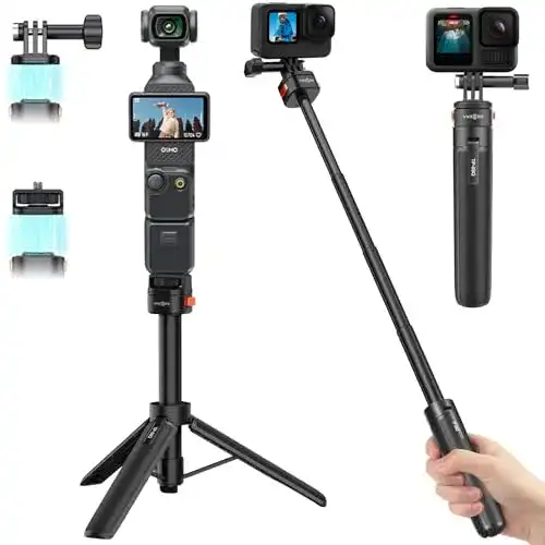 Vkesen Stativ 53 cm Ausziehbar für GoPro und DJI Osmo Kameras