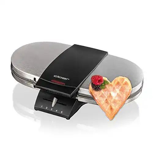 Doppelwaffeleisen Cloer 1329 für zwei Herzwaffeln, 1700 W