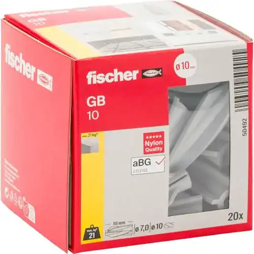 Fischer Gasbetondübel GB10 – 20 Stück für Porenbetonbefestigungen