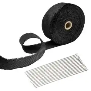 Hitzeschutzband Vonlux Auspuff 15m x 5cm mit Edelstahl Kabelbindern