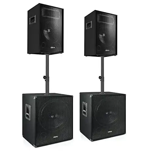 Vonyx PA Lautsprecher Set mit passiven Musikboxen für DJ-Equipment