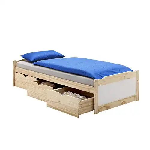 Jugendbett IDIMEX MIA aus massiver Kiefer mit Stauraum