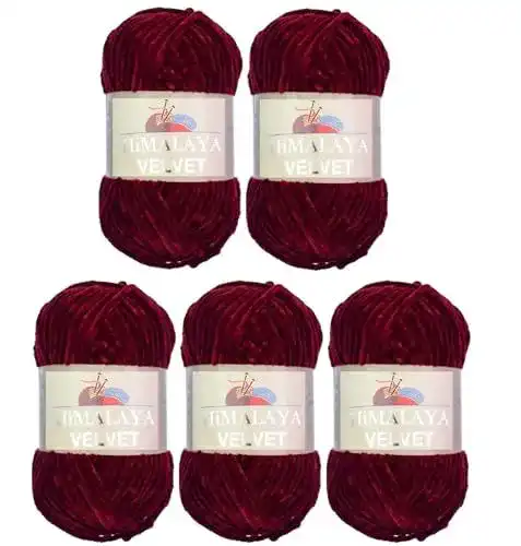 Chenille-Wolle Ilkadim 5 x 100 Gramm Himalaya Velvet Micro-Polyester