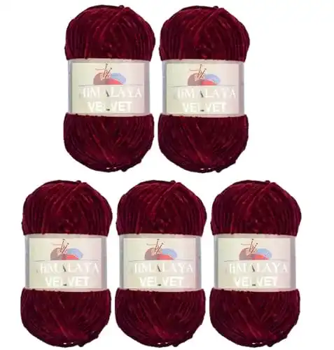 Chenille-Wolle Ilkadim 5 x 100 Gramm Himalaya Velvet Micro-Polyester